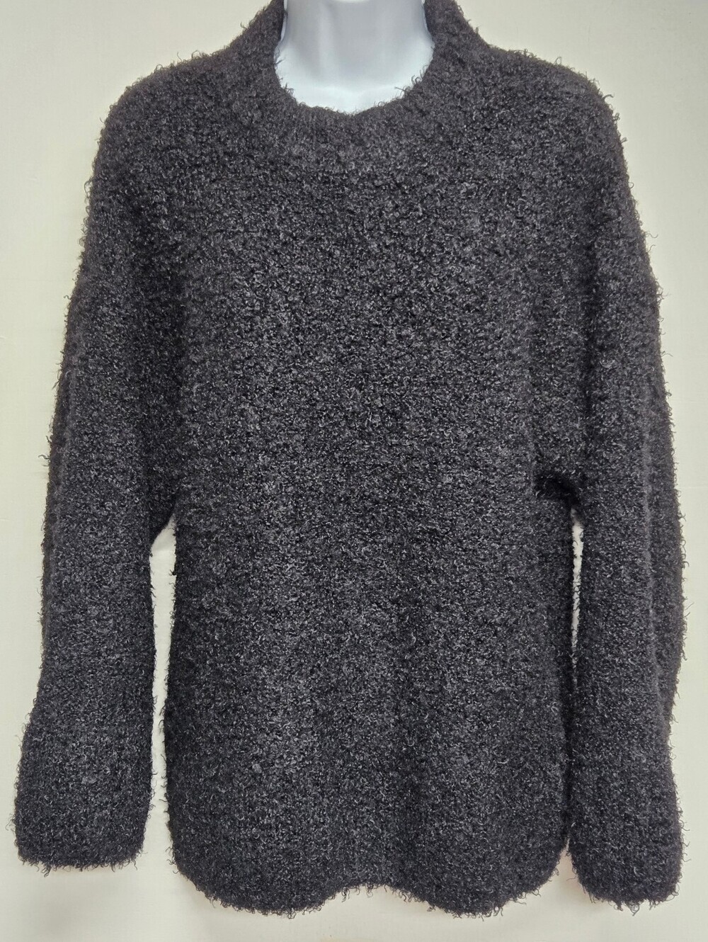 Divided XS Super Stretch Black Fuzzy  Sweater Pullover